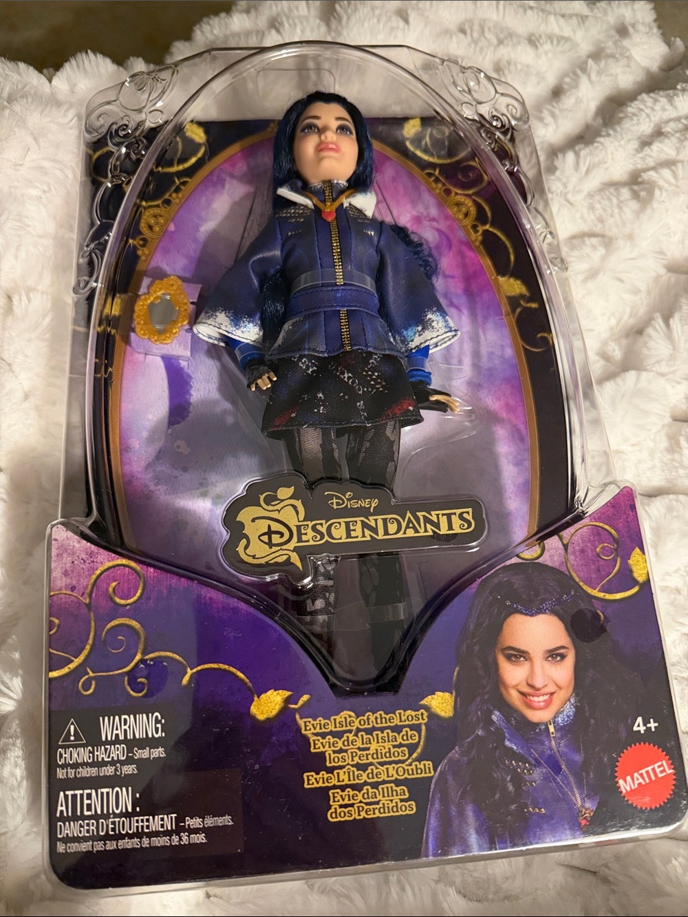 Disney Descendants Evie Doll in Deep Purple Outfit with Black Accents